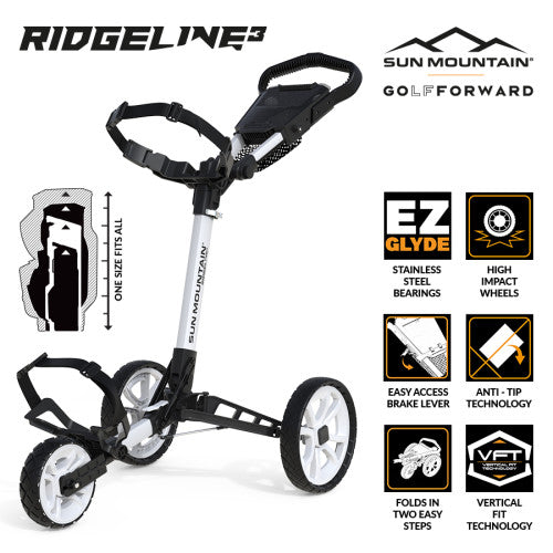 Sun Mountain Ridgeline 3 Golf Trolley - White